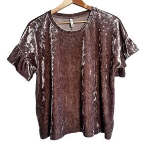 Z Supply Medium Crushed Velvet Top with Ruffle Sleeves
